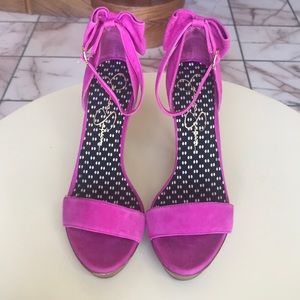 Jessica Simpson Fuchsia Suede Heels